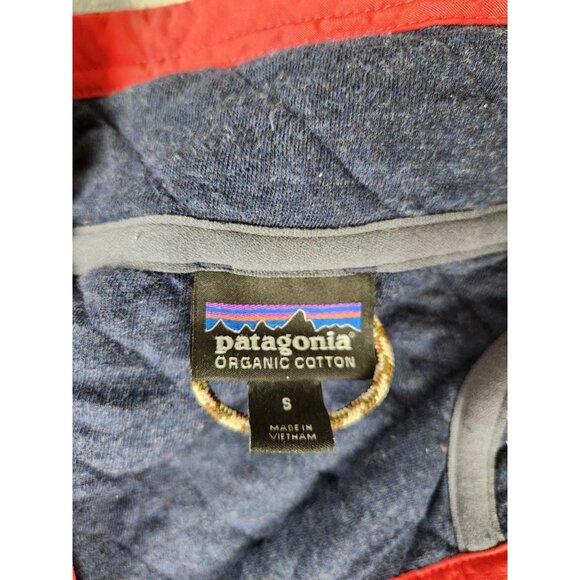Patagonia Organic Cotton Diamond Quilt Snap-T Pullover Blue Sweater Men's Size S - Picture 5 of 13